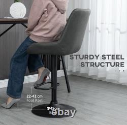 HOMCOM 2-Piece Swivel Bar Stool Set, Grey