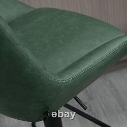 HOMCOM Bar Stools Set of 2, Adjustable Bar Chairs 360° Swivel for Kitchen Green