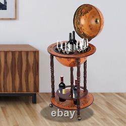 HOMCOM Globe Drink Cabinet Mini Bar Movable Double Deck Wine Bottle Stand