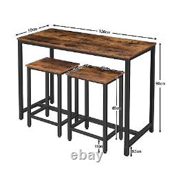 HOOBRO Bar Table Set, Kitchen Pub Table and 2 Bar Stools Breakfast Dining Table