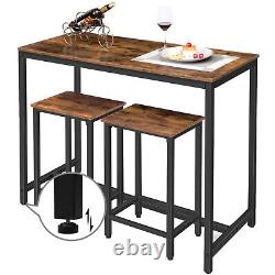 HOOBRO Bar Table Set, Kitchen Pub Table and 2 Bar Stools Breakfast Dining Table