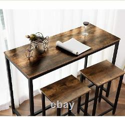 HOOBRO Bar Table Set, Kitchen Pub Table and 2 Bar Stools Breakfast Dining Table