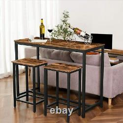 HOOBRO Bar Table Set, Kitchen Pub Table and 2 Bar Stools Breakfast Dining Table