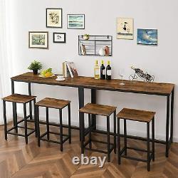 HOOBRO Bar Table Set, Kitchen Pub Table and 2 Bar Stools Breakfast Dining Table