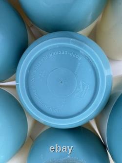 HUGE Vintage Vacron Bopp Decker Turquoise Plastic Bowls & Cup Lot- Retro Kitchen