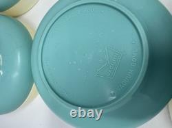 HUGE Vintage Vacron Bopp Decker Turquoise Plastic Bowls & Cup Lot- Retro Kitchen
