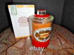 H Upmann Glass Storage Jar in the original box 8.75 H x 4.75 Diameter