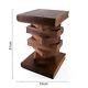 Hand Carved Wooden Large Rustic Bedside Table Coffee Table End Desk Garden