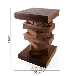 Hand Carved Wooden Large Rustic Bedside Table Coffee Table End Desk Garden