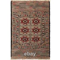 Hand knotted flat weave sumak killim 4.1x6.2 foot