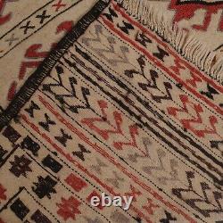 Hand knotted flat weave sumak killim 4.1x6.2 foot