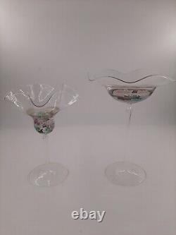 Handkerchief Glasses Goblets Trophies Schmid Zwiesel Signed 90s Mouth-blown