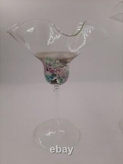 Handkerchief Glasses Goblets Trophies Schmid Zwiesel Signed 90s Mouth-blown