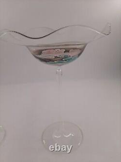 Handkerchief Glasses Goblets Trophies Schmid Zwiesel Signed 90s Mouth-blown