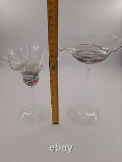 Handkerchief Glasses Goblets Trophies Schmid Zwiesel Signed 90s Mouth-blown