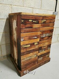 Handmade Rustic Vintage Reclaimed Wooden Drinks Wine Cabinet/ Shelving Storage