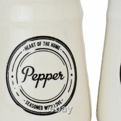 Heart Of The Home Salt And Pepper Shaker Pots Condiment Dispensers Set