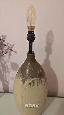 Heavy vintage stoneware lamp base, converted to table lamp. Shade included