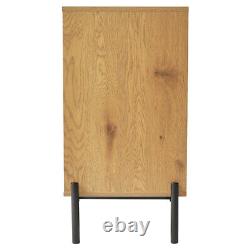 Holiday Stylish Cabinet Rattan Double Doors Side Cupboard Office Storage Table
