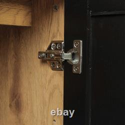 Holiday Stylish Cabinet Rattan Double Doors Side Cupboard Office Storage Table