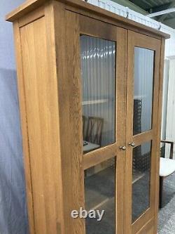 House of Oak Rustic Tiger Oak glazed oak 2 door display cabinet RRP£900