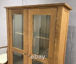 House of Oak Rustic Tiger Oak glazed oak 2 door display cabinet RRP£900