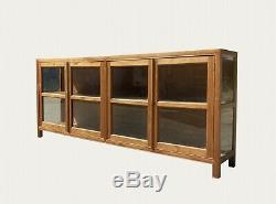 Huge Bespoke W241cm Vintage Glazed Display Shop Cabinet Bookcase China Cupboard