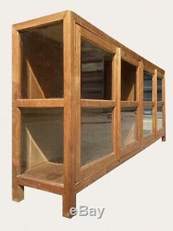 Huge Bespoke W241cm Vintage Glazed Display Shop Cabinet Bookcase China Cupboard