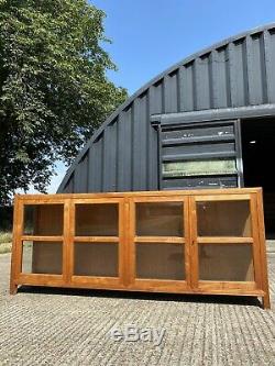 Huge Bespoke W241cm Vintage Glazed Display Shop Cabinet Bookcase China Cupboard