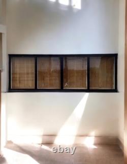 Huge Early Mid C20th Black School Lab Shop Display Cabinet Wall Cupboard