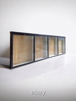 Huge Early Mid C20th Black School Lab Shop Display Cabinet Wall Cupboard