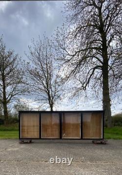 Huge Early Mid C20th Black School Lab Shop Display Cabinet Wall Cupboard