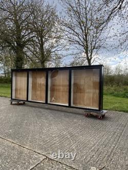 Huge Early Mid C20th Black School Lab Shop Display Cabinet Wall Cupboard