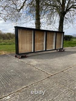 Huge Early Mid C20th Black School Lab Shop Display Cabinet Wall Cupboard
