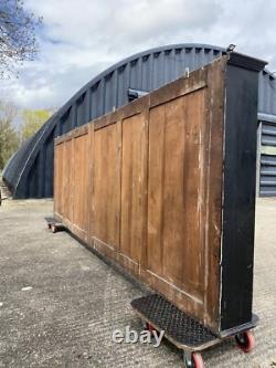 Huge Early Mid C20th Black School Lab Shop Display Cabinet Wall Cupboard
