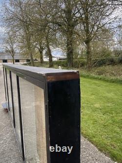 Huge Early Mid C20th Black School Lab Shop Display Cabinet Wall Cupboard