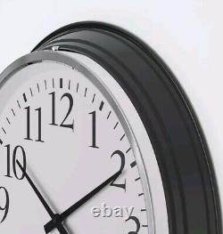 IKEA Bravur Wall Clock Large Retro Iconic Black White Metal 59cm Non Tick Silent