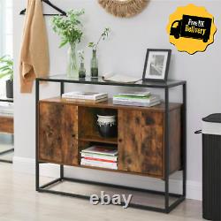 INDUSTRIAL Vintage Cupboard Hallway Slim Console Table Cabinet Unit Sideboard