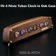 In-4 Nixie Tubes Clock Oak Vintage Wooden Case Slot Machine 12/24h Free Shipping