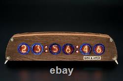 IN-4 Nixie Tubes Clock Oak Vintage Wooden Case Slot Machine 12/24H FREE SHIPPING