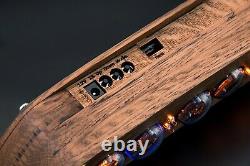 IN-4 Nixie Tubes Clock Oak Vintage Wooden Case Slot Machine 12/24H FREE SHIPPING