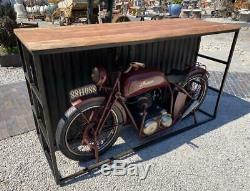 Indian Motorbike Home Bar / Shop Counter / Sideboard Retro Vintage style Bike