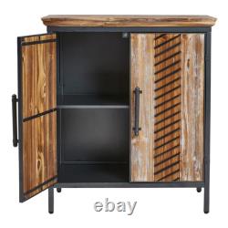 Industrial 2 Door Sideboard Storage Unit with Shelf /Large Top Surface/ Metal Legs