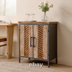 Industrial 2 Door Sideboard Storage Unit with Shelf /Large Top Surface/ Metal Legs