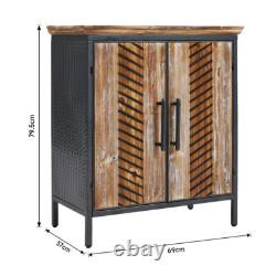 Industrial 2 Door Sideboard Storage Unit with Shelf /Large Top Surface/ Metal Legs