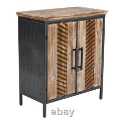 Industrial 2 Door Sideboard Storage Unit with Shelf /Large Top Surface/ Metal Legs