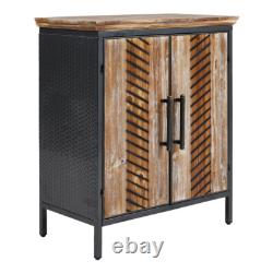 Industrial 2 Door Sideboard Storage Unit with Shelf /Large Top Surface/ Metal Legs