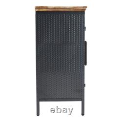 Industrial 2 Door Sideboard Storage Unit with Shelf /Large Top Surface/ Metal Legs