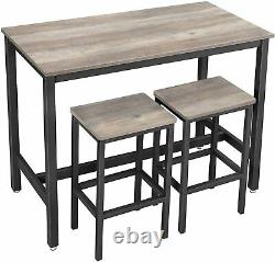 Industrial Bar Table and 2 Stools Vintage Tall Breakfast Rustic Dining Kitchen