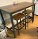 Industrial Bar Table And Stools Tall Rustic Kitchen Vintage Breakfast Dining Set